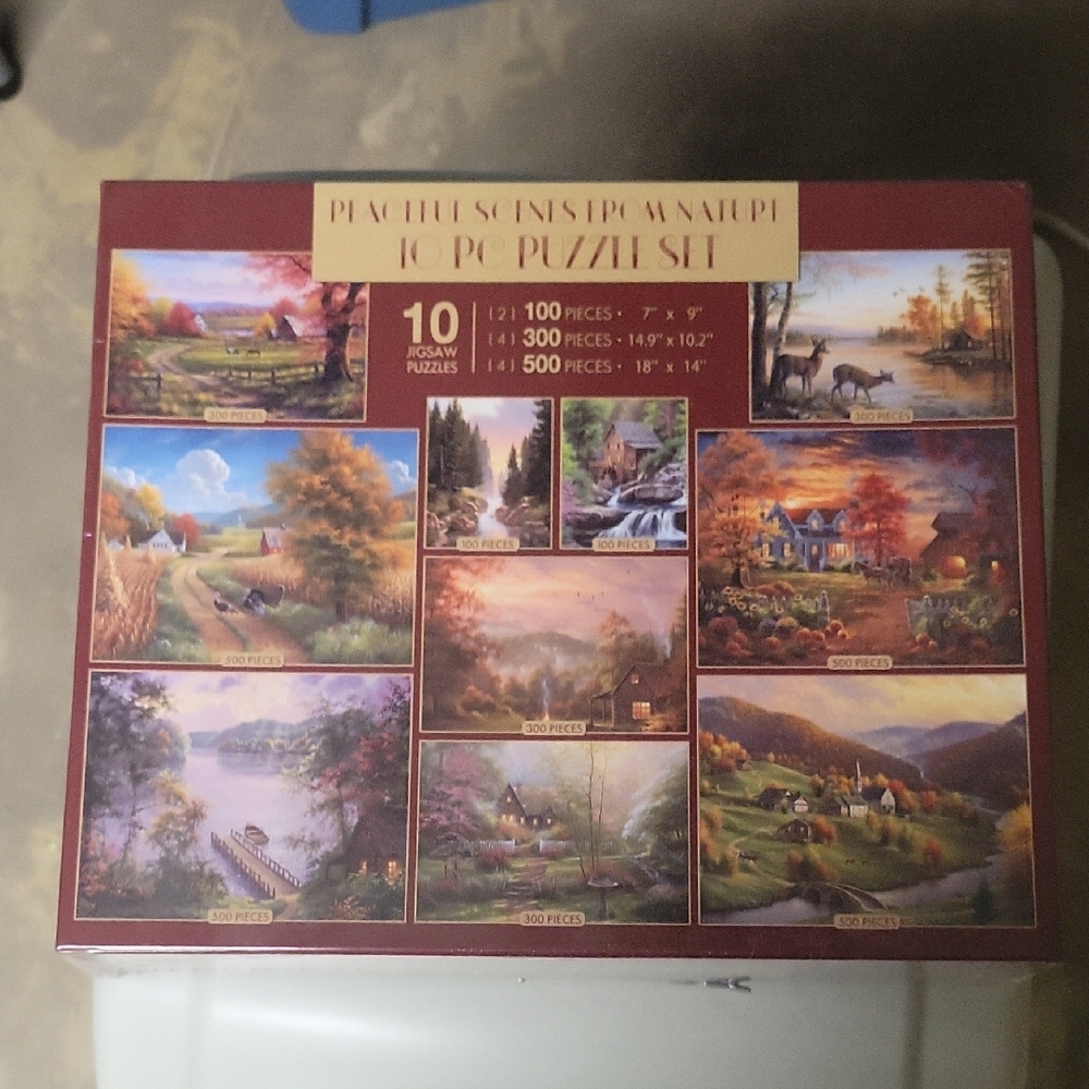 Peachtree Scenes 10-Piece Puzzle Set - Assorted Autumn Colors - Picture 1 of 1